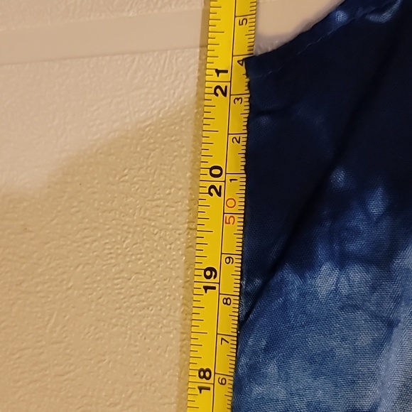 Raviya womens Sm rayon blue tie dye spaghetti straps huge hem width - Picture 10 of 11